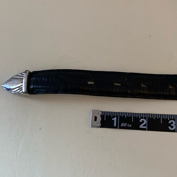NADIN USA vintage leather belt, Circ. 1990’s genuine leather. Silver tone buckle - Picture 10 of 12